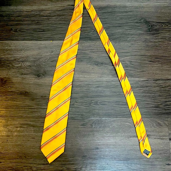 FRANGI Men’s Yellow Patterned Tie - Picture 2 of 4